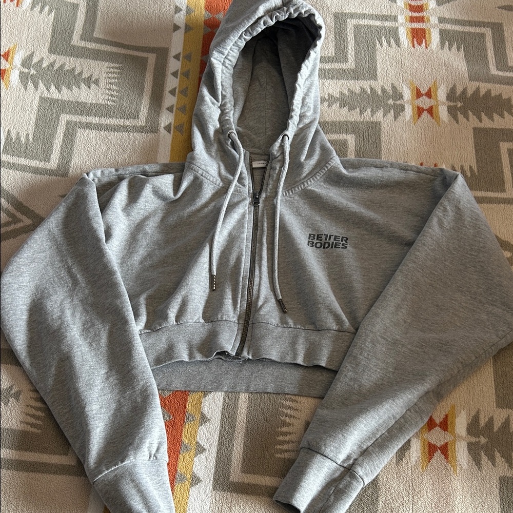 Better bodies cropped zipped hoodie